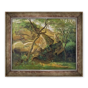 Tablou inramat - Jean Baptiste Camille Corot - Stanci la Fontainebleau, 70 x 85 cm