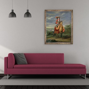 Tablou inramat - Jean-Baptiste Martin - Contesa de Soissons calare cu vedere la Chateau de Vincennes, 70 x 85 cm - Img 2