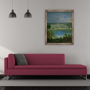 Tablou inramat - Jean-Baptiste Martin - Orangeria si castelul de la Versailles, 50 x 60 cm - Img 2