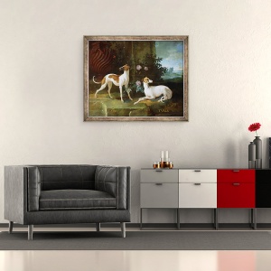 Tablou inramat - Jean-Baptiste Oudry - Misse si Turlu, 50 x 60 cm - Img 2