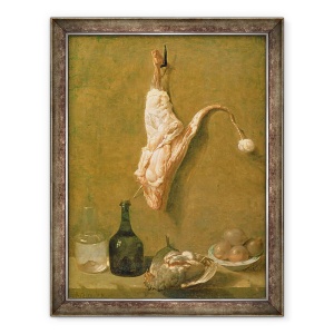 Tablou inramat - Jean-Baptiste Oudry - Natura moarta cu un picior de vitel, 70 x 90 cm