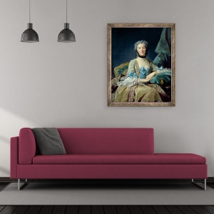 Tablou inramat - Jean-Baptiste Perronneau - Madame de Sorquainville, 50 x 60 cm - Img 2