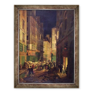Tablou inramat - Jean-Baptiste-Prudent Carbillet - Sosirea lui Louis-Philippe 1773-1810 la Palais-Royal, 30 iulie 1830, dupa o pictura de Horace Vernet, 70 x 90 cm