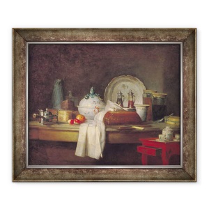 Tablou inramat - Jean-Baptiste Simeon Chardin - Mizeria ofiterilor sau ramasitele unui pranz, 50 x 60 cm