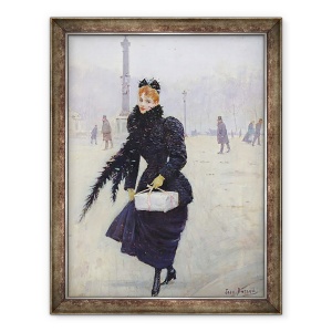 Tablou inramat - Jean Beraud - Parizian femeie in Place de la Concorde, 60 x 80 cm