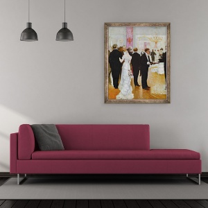 Tablou inramat - Jean Beraud - Receptia nuntii, 70 x 85 cm - Img 2