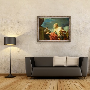 Tablou inramat - Jean Bernard Restout - Diogene cer pomana, 60 x 80 cm - Img 2
