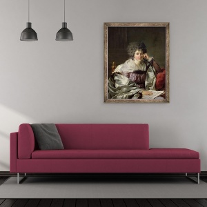 Tablou inramat - Jean Charles Nicaise Perrin - Doamna Nicaise Perrin, 70 x 85 cm - Img 2