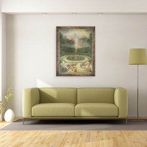 Tablou inramat - Jean Cotelle the Younger - Groves de la Versailles. Vedere la Fantana din Enceladus cu sarbatoarea Lycaon, 70 x 90 cm - Img 2