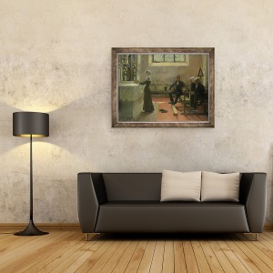 Tablou inramat - Jean Eugene Buland - Oferind Fecioarei in ziua de dupa nunta, 60 x 80 cm - Img 2
