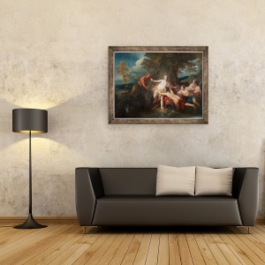 Tablou inramat - Jean Francois de Troy - Pan si Syrinx, 60 x 80 cm - Img 2
