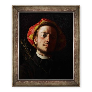 Tablou inramat - Jean Frederic Bazille - Portret De Paul Verlaine Ca Troubadour, 70 x 85 cm