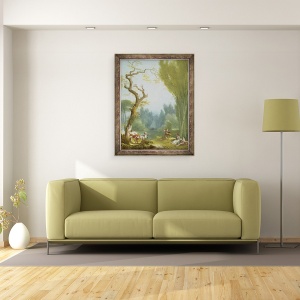 Tablou inramat - Jean-Honore Fragonard - Un joc de cai si calaret, 70 x 90 cm - Img 2