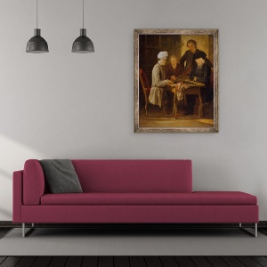 Tablou inramat - Jean Huber - Voltaire la sah, 50 x 60 cm - Img 2
