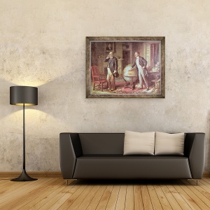 Tablou inramat - Jean Leon Gerome Ferris - Presedintele Theodore Roosevelt si Kaiserul german Wilhelm al II-lea, in disputa privind blocada germana din Venezuela, 60 x 80 cm - Img 2
