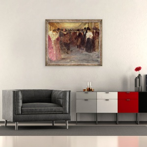 Tablou inramat - Jean Louis Forain - Sala de muzica, 50 x 60 cm - Img 2