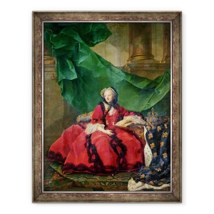 Tablou inramat - Jean-Marc Nattier - Portretul Mariei Leszczynska 1703-68 in rochie de zi cu zi, 60 x 80 cm