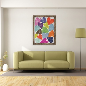 Tablou inramat - Jenny Frean - Inimi imprimate, 60 x 80 cm - Img 2