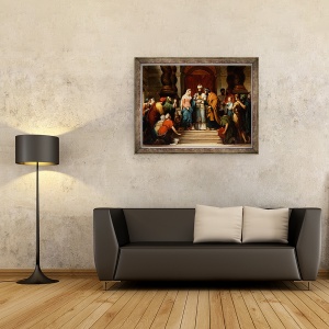Tablou inramat - Jerome Martin Langlois - Casatoria Fecioarei, 60 x 80 cm - Img 2
