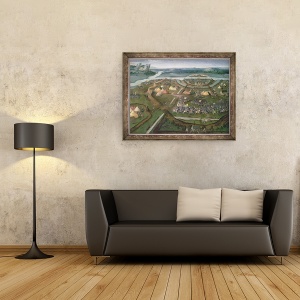Tablou inramat - Joachim Patenier - Batalia de la Pavia in 1525, 60 x 80 cm - Img 2