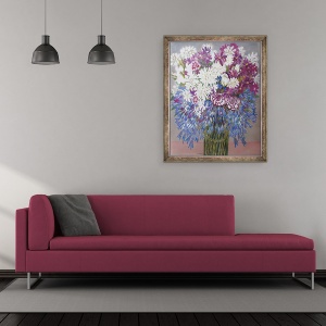 Tablou inramat - Joan Thewsey - Agapantha, Crizanteme si garoafe, 2012, 50 x 60 cm - Img 2