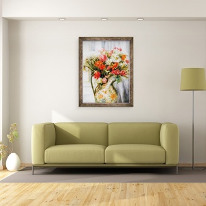 Tablou inramat - Joan Thewsey - Flori mixte cu crizanteme intr-un ulcior, 70 x 90 cm - Img 2