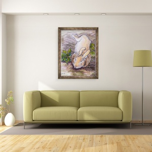 Tablou inramat - Joan Thewsey - Holly, iepurele urias continental, 2002, 60 x 80 cm - Img 2