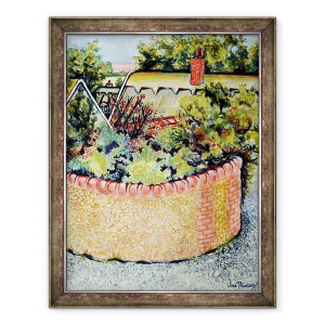 Tablou inramat - Joan Thewsey - Vedere prin acoperisuri la campuri, 70 x 90 cm
