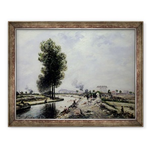 Tablou inramat - Johan-Barthold Jongkind - Canal de lOurcq langa Pantin, 60 x 80 cm