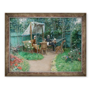 Tablou inramat - Johan Fredrik Krouthen - Vedere la o gradina, Linkoping, 70 x 90 cm