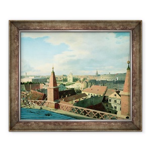 Tablou inramat - Johann Philipp Eduard Gartner - Vedere a orasului Berlin cu Muzeul Altes si Catedrala de pe acoperisul Bisericii Friedrichswerder, 50 x 60 cm
