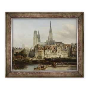 Tablou inramat - Johannes Bosboom - Quay de Paris in Rouen, Johannes Bosboom, 70 x 85 cm