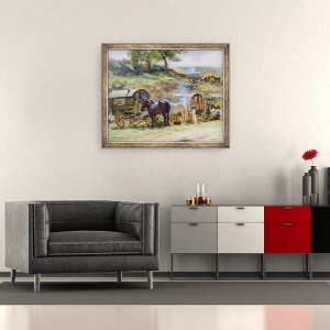 Tablou inramat - John Atkinson - Tabara tiganeasca, Appleby, 70 x 85 cm - Img 2