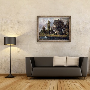Tablou inramat - John Constable - Catedrala Salisbury si Leadenhall de la raul Avon, 70 x 90 cm - Img 2