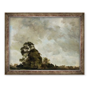 Tablou inramat - John Constable - Peisaj la Hampstead, copaci si nori de furtuna, 70 x 90 cm