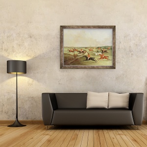 Tablou inramat - John Dalby - Vanatoarea de Cvorn in strigatul complet, Al doilea Cai, 60 x 80 cm - Img 2
