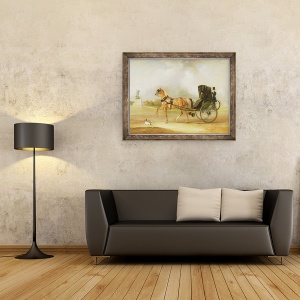 Tablou inramat - John E. Ferneley - William Massey-Stanley Conducerea lui Cabriolet in Hyde Park, 60 x 80 cm - Img 2