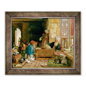 Tablou inramat - John Frederick Lewis - Interiorul unei scoli, 70 x 85 cm