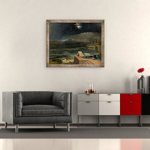 Tablou inramat - John Martin - Pocainta de Ninive, 70 x 85 cm - Img 2