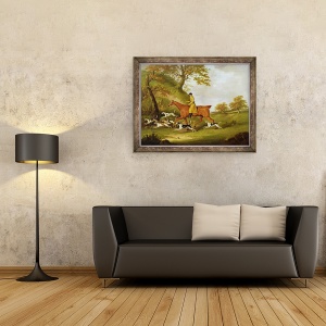 Tablou inramat - John Nott Sartorius - Vanator si Caini de vanatoare, 60 x 80 cm - Img 2