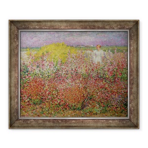 Tablou inramat - John Peter Russell - Doamna Russell printre flori la Belle Isle, 50 x 60 cm