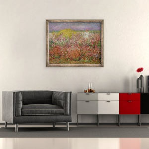 Tablou inramat - John Peter Russell - Doamna Russell printre flori la Belle Isle, 50 x 60 cm - Img 2