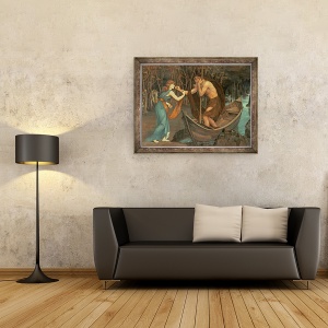 Tablou inramat - John Roddam Spencer Stanhope - Charon si Psyche, 60 x 80 cm - Img 2