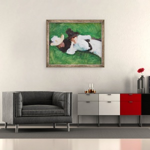 Tablou inramat - John Singer Sargent - Doua fete pe o peluza, 50 x 60 cm - Img 2