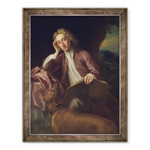 Tablou inramat - Jonathan Richardson - Alexandru Pope si cainele sau, Bounce, 70 x 90 cm