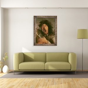 Tablou inramat - Joos van Craesbeeck - The Smoker, 60 x 80 cm - Img 2