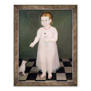 Tablou inramat - Jose Maria Estrada - Tanara cu o papusa, 70 x 90 cm