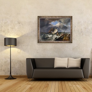 Tablou inramat - Joseph Mallord William Turner - Calais Pier, Un pachet englezesc Sosind, 70 x 90 cm - Img 2