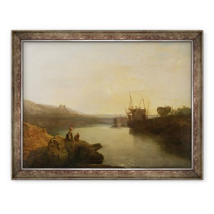Tablou inramat - Joseph Mallord William Turner - Castelul Harlech, de pe feribotul Twgwyn, 70 x 90 cm