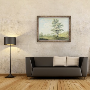 Tablou inramat - Joseph Mallord William Turner - Peisaj cu copaci si figuri, 60 x 80 cm - Img 2